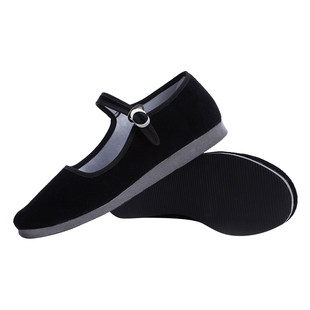 舞苑王军046秧歌鞋民族舞蹈鞋黑色考级专用东北老北京布鞋女儿童