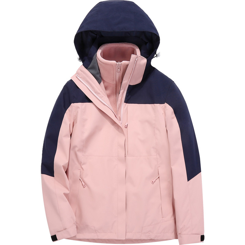 黑色山系户外冲锋衣男女款三合一可拆卸秋冬季西藏滑雪登山服外套