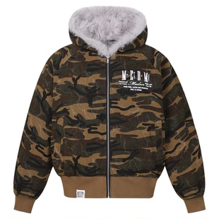 MEDM 豹纹迷彩拼接休闲座山雕保暖美式外套男女cleanfit棉衣夹克