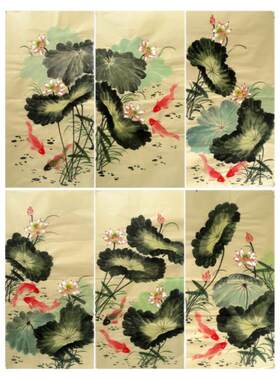 墨锦轩特价仿古纸四尺荷花国画