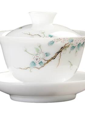 妙莲天香《海棠花》手绘盖碗