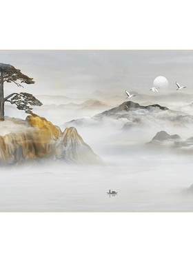 新中式背景墙壁画【全国上门贴】