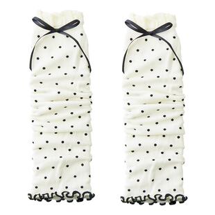 purpleguys蝴蝶结袜套女春夏季薄款波点甜美洛丽塔花边堆堆小腿套