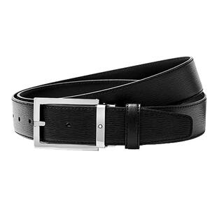 【自营】MONTBLANC万宝龙腰带男士商务黑色针扣单面皮带114435