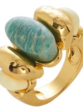 法国复古天然蓝色石戒指