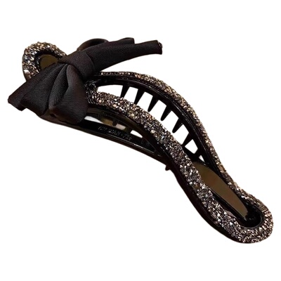 轻奢懒人抓夹镶钻发饰后脑勺盘发