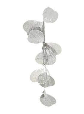 CUSSK 爱心杏叶流苏项链女复古简约气质锁骨链镂空颈链配饰