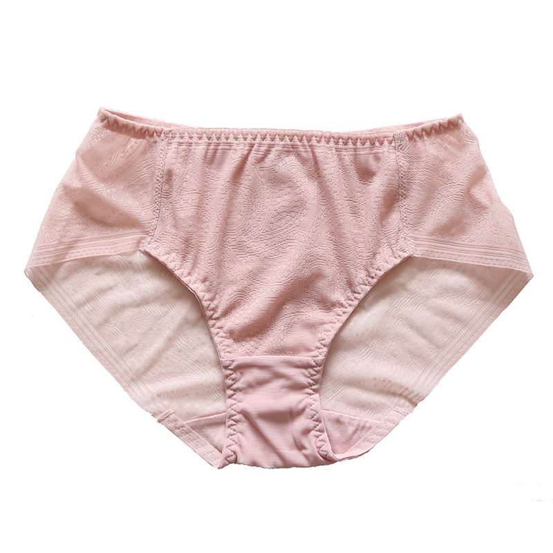 N213女士中腰薄款性感透气网纱蕾丝纯棉裆包臀无痕女式内裤大码