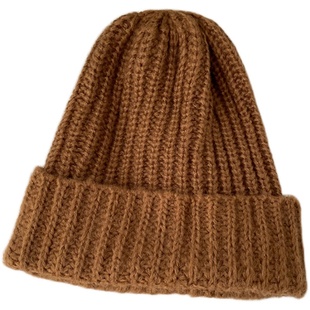 显白抹茶绿~韩版ins针织堆堆帽子女秋冬季百搭显脸小毛线冷帽男潮