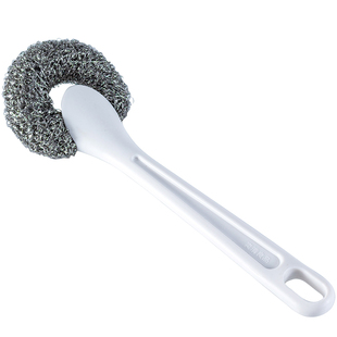 304不锈钢丝球锅刷 长柄铁锅专用刷子厨房洗锅刷子清洁球刷锅神器