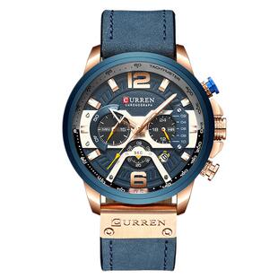 CURREN卡瑞恩男士潮牌休闲手表个性多指针美式大表盘防水腕表8329