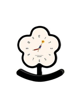 花朵创意时钟摆件不倒翁台式