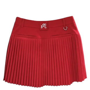 韩国高尔夫球服女士百褶短裙2026春夏百搭防走光A字裙字标半身裙