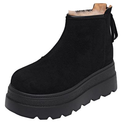 厚底增高加绒雪地靴勃肯保暖棉鞋