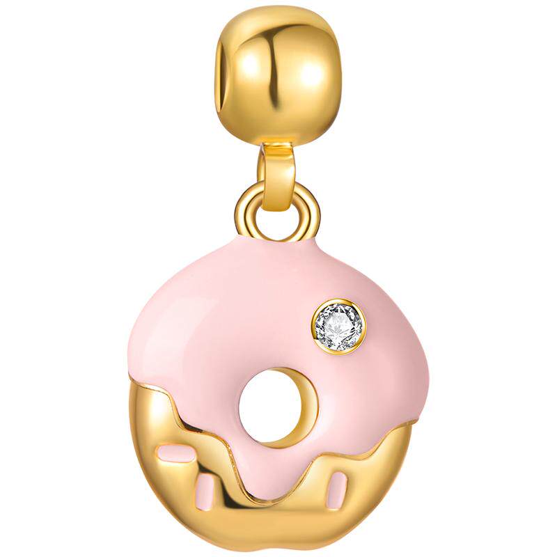 ZEGL小方豆甜心时光系列甜甜圈吊坠项链女可露丽配饰锁骨链毛衣链