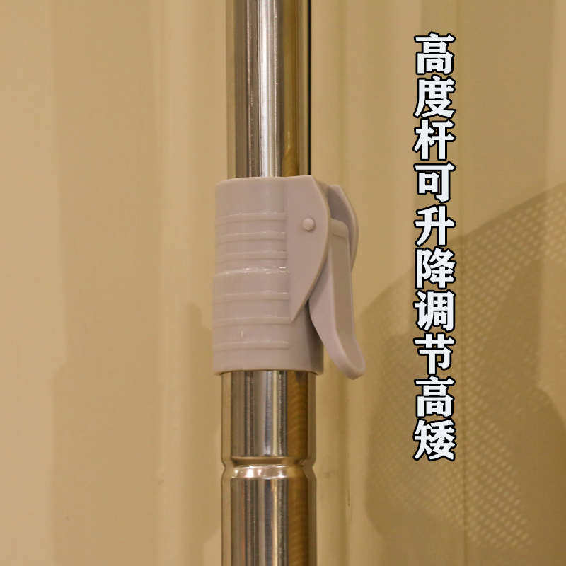 蚊帐配件单支架u型铝合金轨道式导轨架子落地加粗厚弯头单买杆子