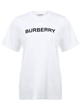 【自营】BURBERRY/博柏利女士字母徽标印花短袖套头休闲T恤宽松