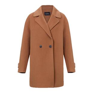 Koradior珂莱蒂尔商场同款冬气质羊毛蚕丝双面呢大衣