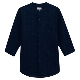 ZIOZIA夏季男装休闲长袖衬衫七分袖透气上衣ZWC22362J