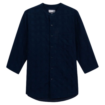 ZIOZIA夏季男装休闲长袖衬衫七分袖透气上衣ZWC22362J