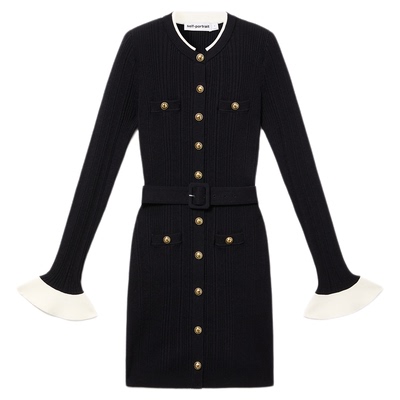 self-portrait针织连衣裙短裙