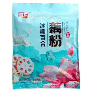 智仁冰糖百合藕粉纯味藕粉600g袋装方便代餐即食冲饮早餐营养食品