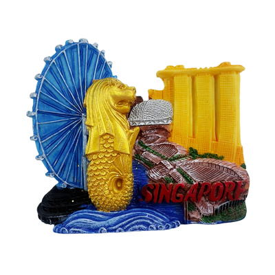 树脂鱼尾狮新加坡立体文创冰箱贴