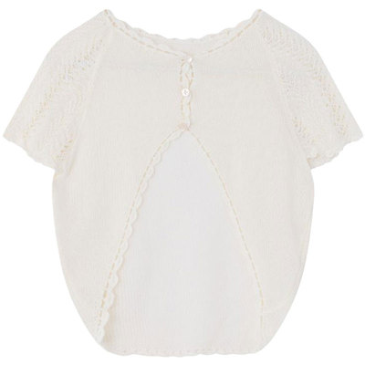 Chings 法式复古手工钩花防晒开衫vintage轻薄遮肉短款针织衫外搭