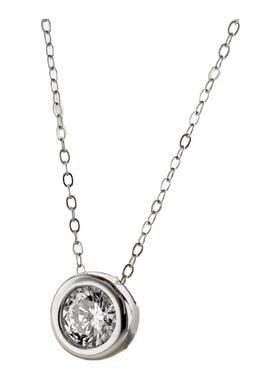 D色莫桑石单钻泡泡项链