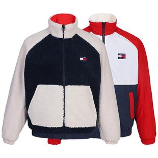 TOMMY汤米男士秋冬新款双面可穿潮流休闲立领棉服羊羔毛外套夹克