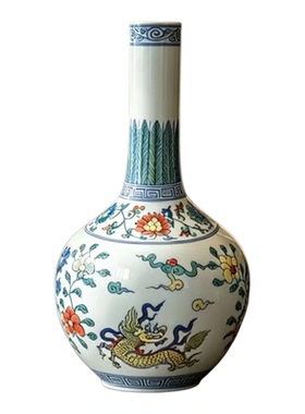 仿古手工青花瓷做旧老瓷器景德镇陶瓷花瓶中式客厅博古架收藏摆件