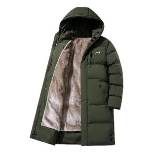 贵人鸟中长款棉服男款2025年冬季加厚爸爸冬装外套男士棉袄军大衣