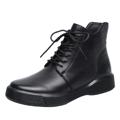 【真皮推荐】复古软底平底小短靴