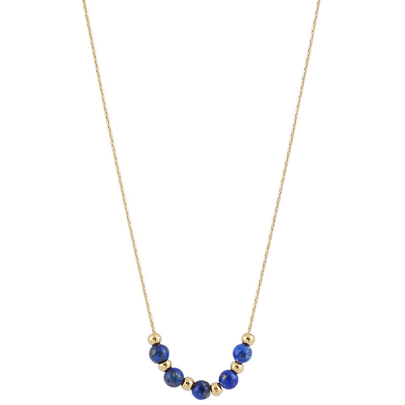 复古天然石榴石项链女ins潮小众设计k金色轻奢高级感青金石锁骨链