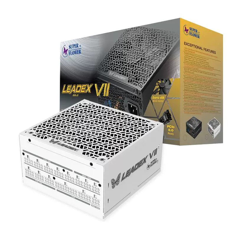 振华LEADEX VIIG1000W白色ATX3.1电源电脑台式机主机金牌全模组