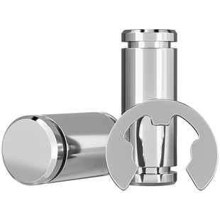 M3-M12 304不锈钢双头带槽销轴卡簧销带槽插销定位销销钉配套挡圈