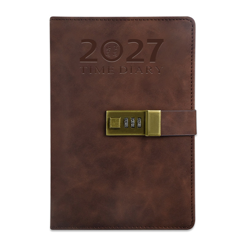 2027年复古密码锁日程本一日一页