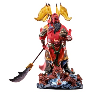 戴玉堂精工彩立龙关公招财关二爷武财神站像神像供奉家用陶瓷摆件