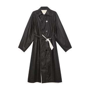 进口油蜡涂层棉 半圆原创2026春秋正反两穿风衣外套女中长款