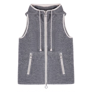 CRUSH Collection2025年冬季新款慵懒风圈圈休闲修身连帽马甲