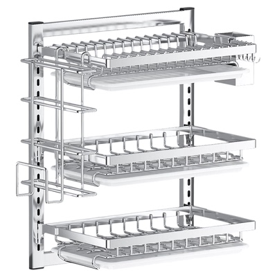 厨房碗碟架壁挂式多功能置物架免打孔碗柜放筷子碗盘子沥水收纳架