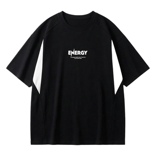 短袖t恤男孩夏季新款初高中学生美式青少年半袖体恤宽松打底衫潮