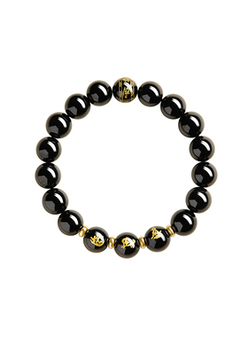 【100%官方正品】黑曜石三合手串