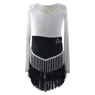 拉丁舞服女童夏季练功服专业比赛服儿童舞蹈服演出服流苏分体套装