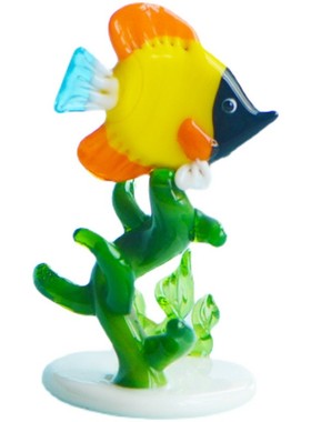 琉璃摆件纯手工椰子树水草鱼