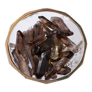 天然茶白黄水晶碎石颗粒单尖柱装饰消磁石消磁石原矿儿童宝石标本