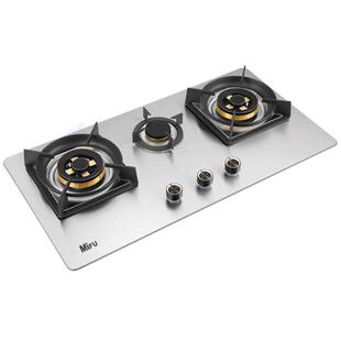 德国米芙MIFU家用三眼燃气灶不锈钢煤气灶天然气 台嵌两用3头炉具