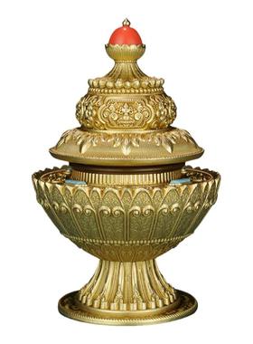 慧宝米盒A款纯铜八吉祥三层米罐