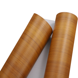 黄柚木贴纸木纹贴纸自粘仿木仿科技原木色木纹墙纸装饰家用木纹纸