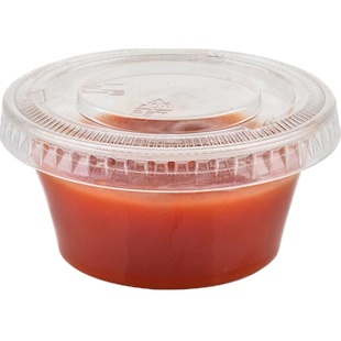 商吉连体酱料盒2oz外卖调料盒带盖一次性蘸料盒油醋打包小菜杯子